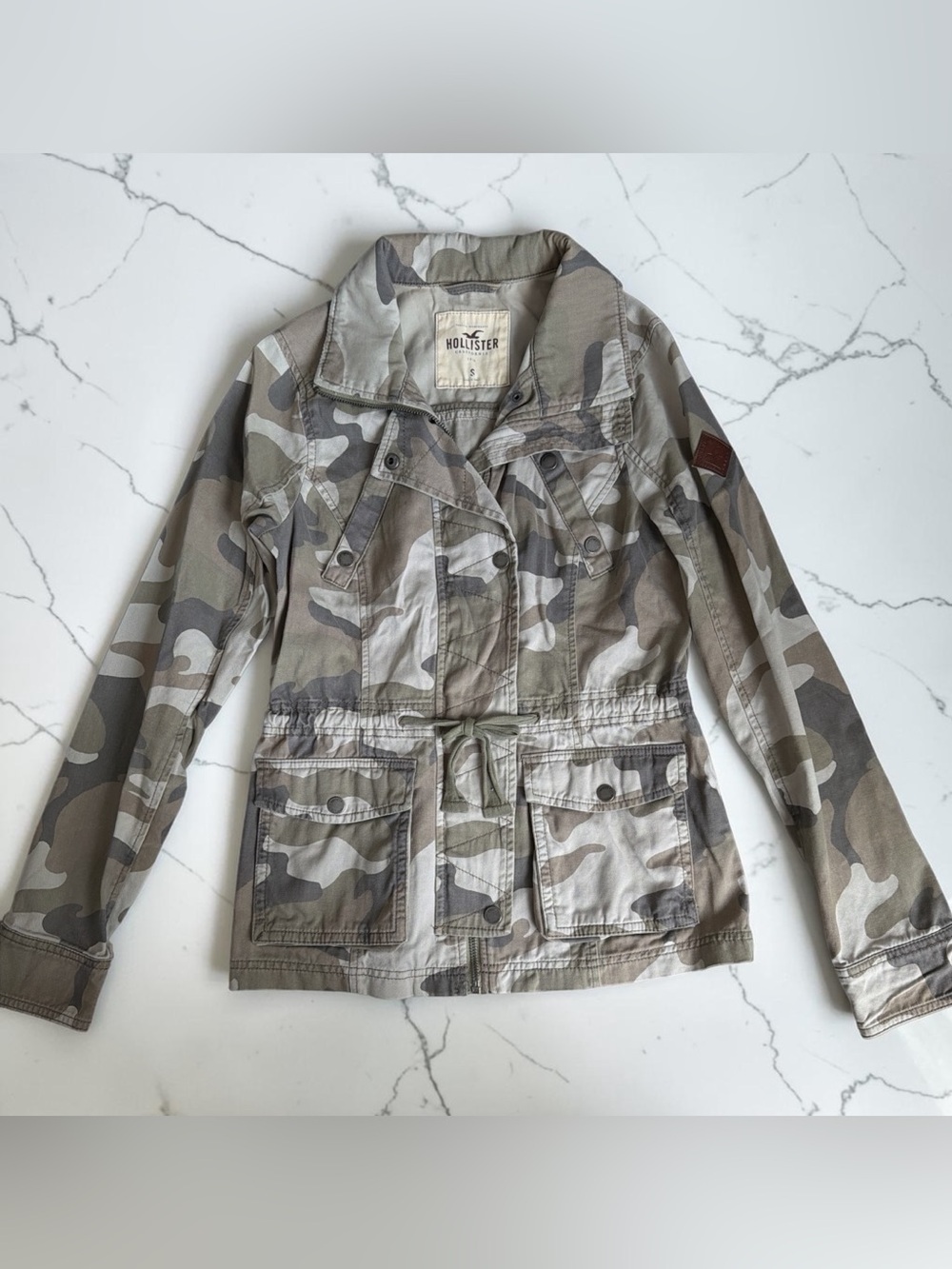 Hollister Women's Camouflage Utility Jacket - Olive & Tan Camo
